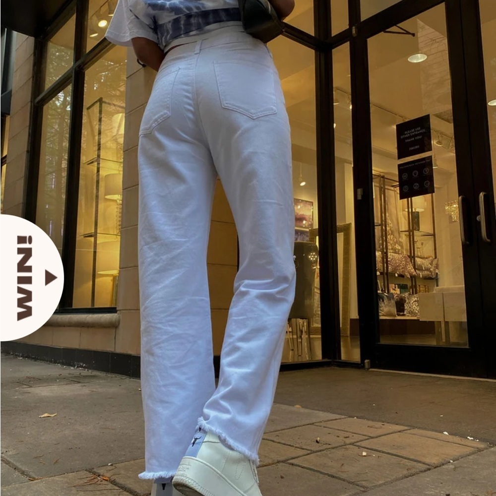 Princess Polly CC Hammer wide leg white jeans - Picture 2 of 8